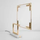 Table Lamp in Brass and Resin with Marble Base Made in Italy - Quizza Viadurini