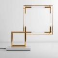 LED Table Lamp in Brass with Marble Base Made in Italy - Quizza
