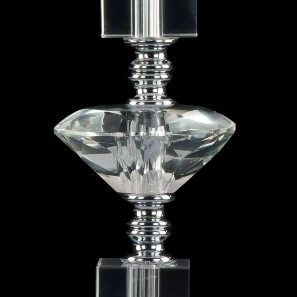 Ivy glass transparent and crystal glass table lamp, made in Italy Viadurini