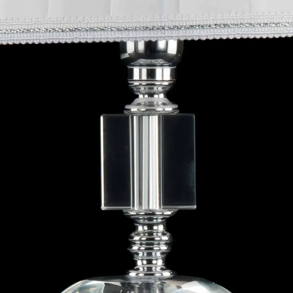 Ivy glass transparent and crystal glass table lamp, made in Italy Viadurini
