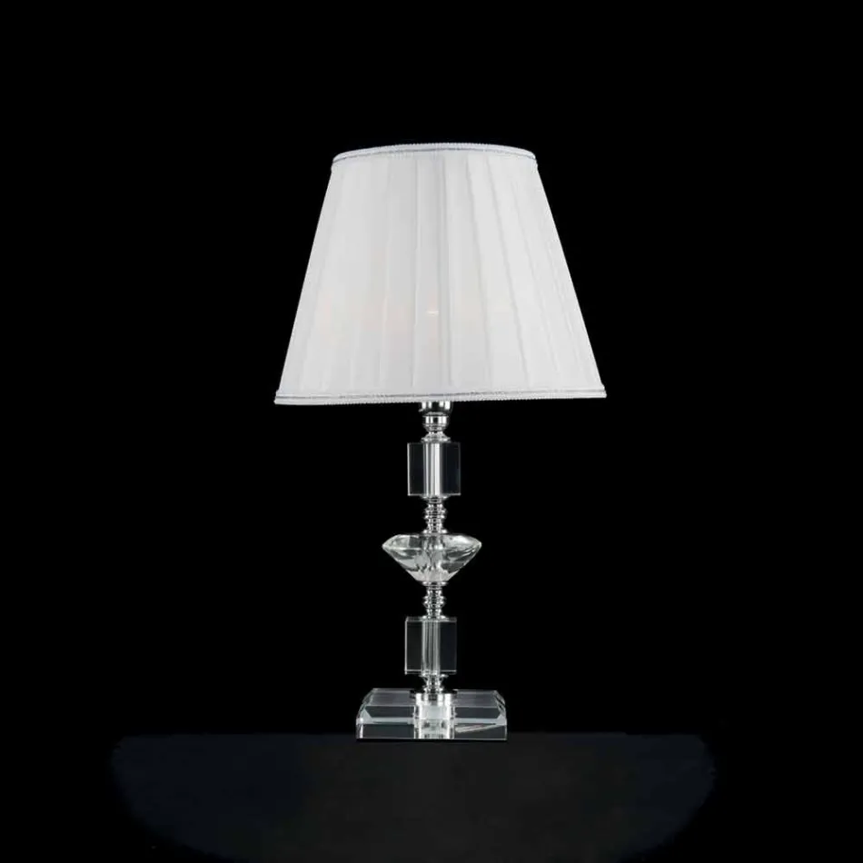 Ivy glass transparent and crystal glass table lamp, made in Italy Viadurini