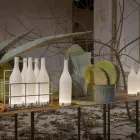 Led Table Lamp in White Frosted Glass Modern Design - Bottle Viadurini