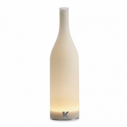 Led Table Lamp in White Frosted Glass Modern Design - Bottle Viadurini