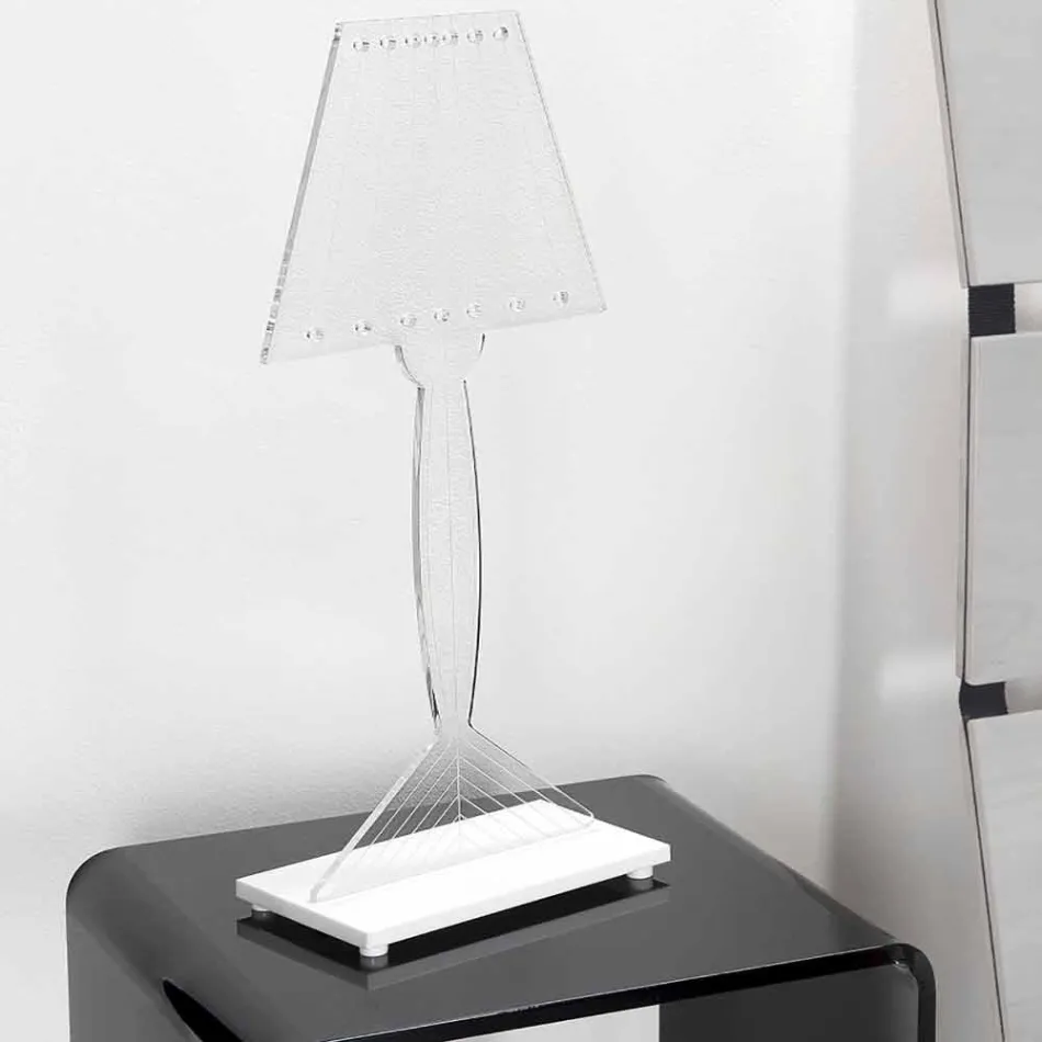 Shaped table lamp, Ferla plexiglass LED light Viadurini