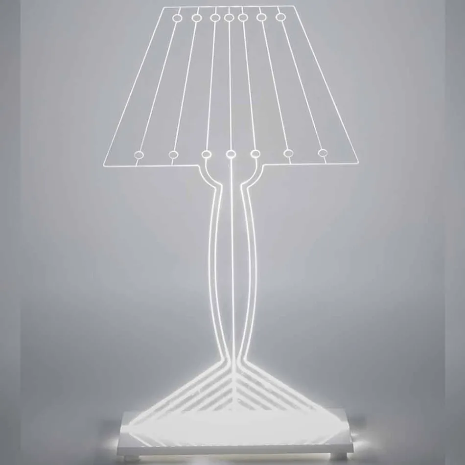 Shaped table lamp, Ferla plexiglass LED light Viadurini