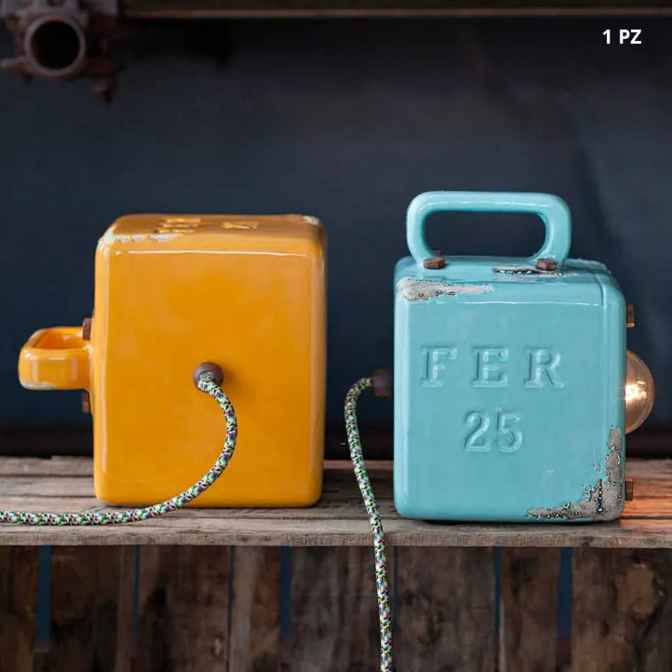 Industrial style table lamp in ceramic and iron Valerie Viadurini