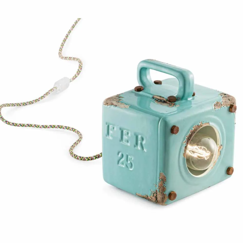 Industrial style table lamp in ceramic and iron Valerie Viadurini