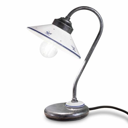 Vintage Style Table Lamp in Hand Painted Ceramic and Iron - Asti Viadurini