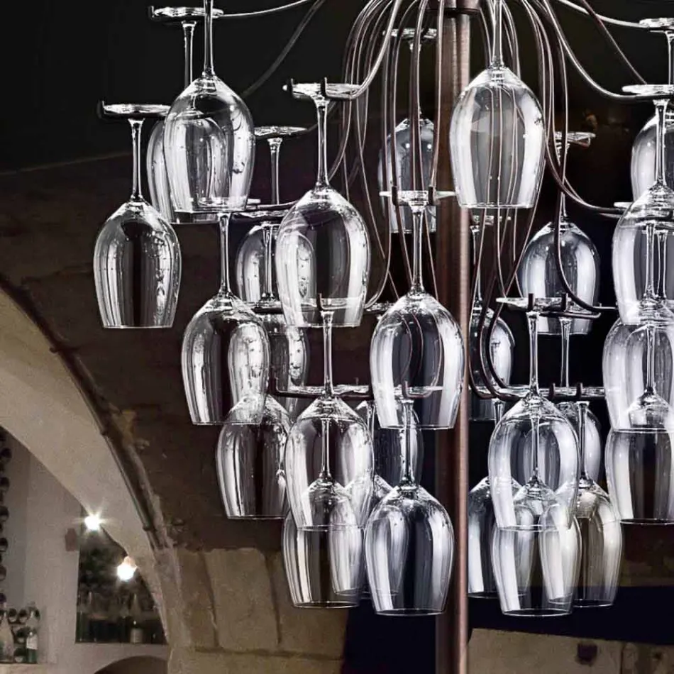 Floor lamp 30 glasses upside Sauvignon Viadurini