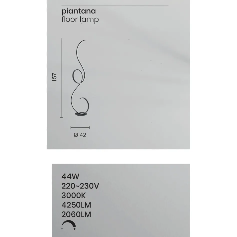 LED Floor Lamp with Design-Clack Painted Metal Structure Viadurini