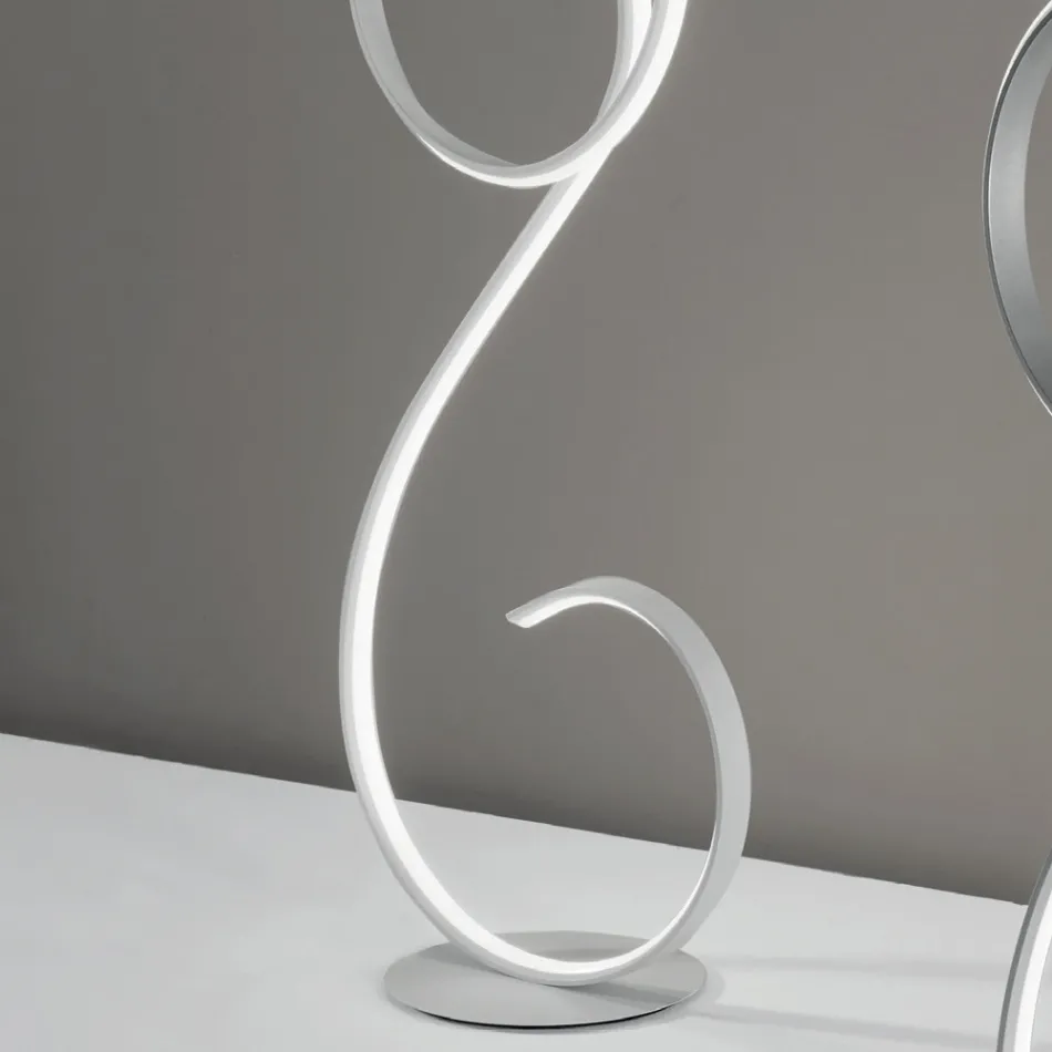 LED Floor Lamp with Design-Clack Painted Metal Structure Viadurini