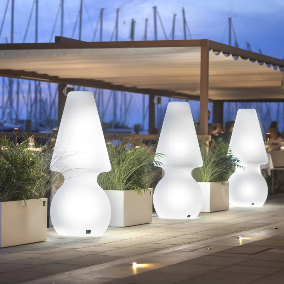 Led Floor Lamp in White Polyethylene Made in Italy - Alvarez Viadurini