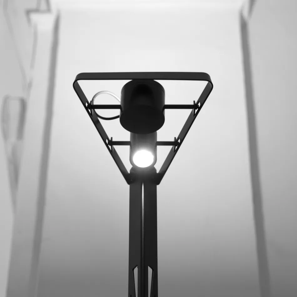 Extendable Floor Lamp Aluminum Matt Black Ladder Design - Watchful Viadurini