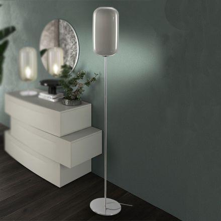 Hand-blown Venetian Glass Floor Lamp - Bamboo Viadurini