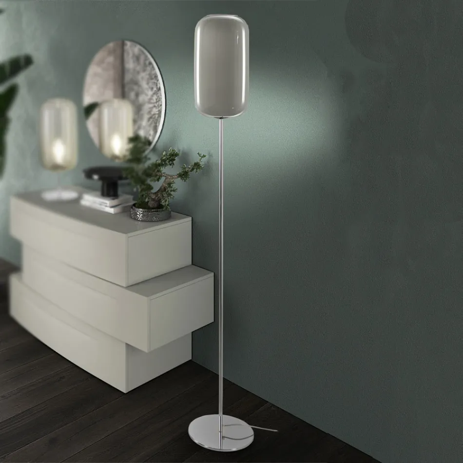 Hand-blown Venetian Glass Floor Lamp - Bamboo Viadurini