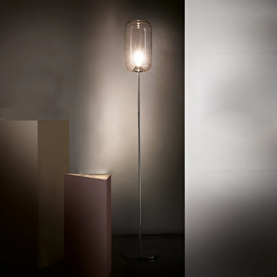 Hand-blown Venetian Glass Floor Lamp - Bamboo Viadurini