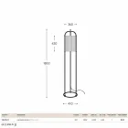 Floor lamp in brass and fabric Hua Hika Viadurini