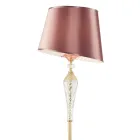 Classic Floor Lamp in Handcrafted Glass and Luxury Lampshade - Flanders Viadurini
