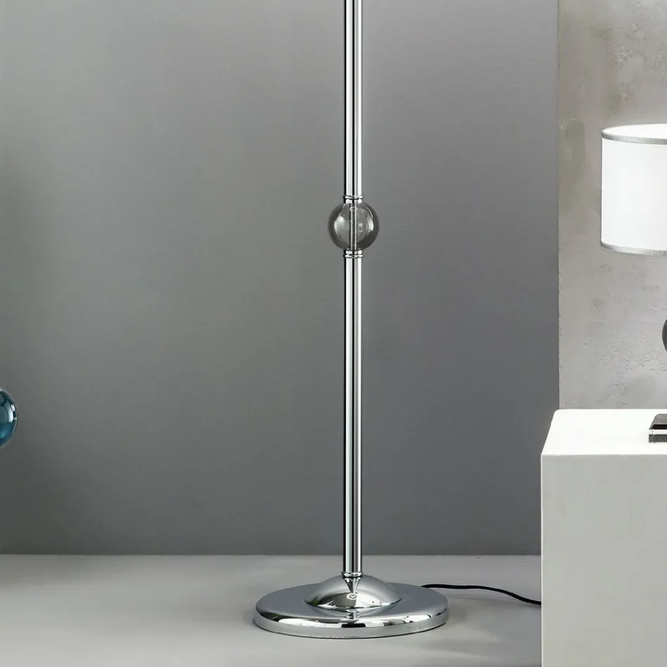 Classic Floor Lamp in Italian Artisan Glass and Lampshade - Memore Viadurini