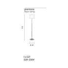 Classic Floor Lamp in Italian Artisan Glass and Lampshade - Memore Viadurini