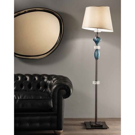 Floor Lamp with Handmade Glass Shade Made in Italy - Saline Viadurini