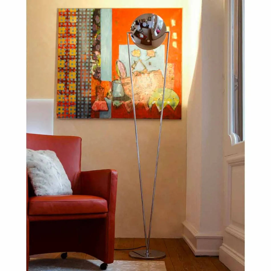 Floor Lamp with Metal Structure and Integrated LED Made in Italy - Rione Viadurini