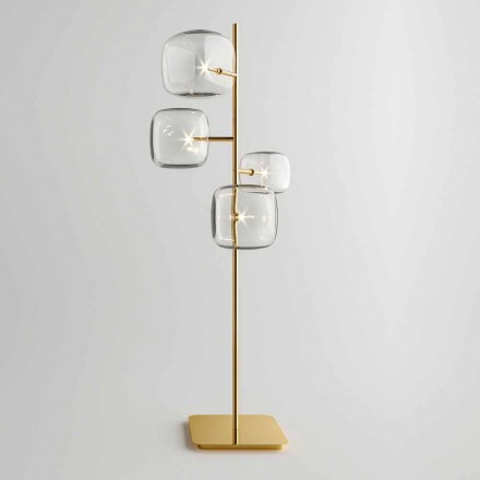 Design Floor Lamp with Shiny Metal Structure Made in Italy - Donatina Viadurini
