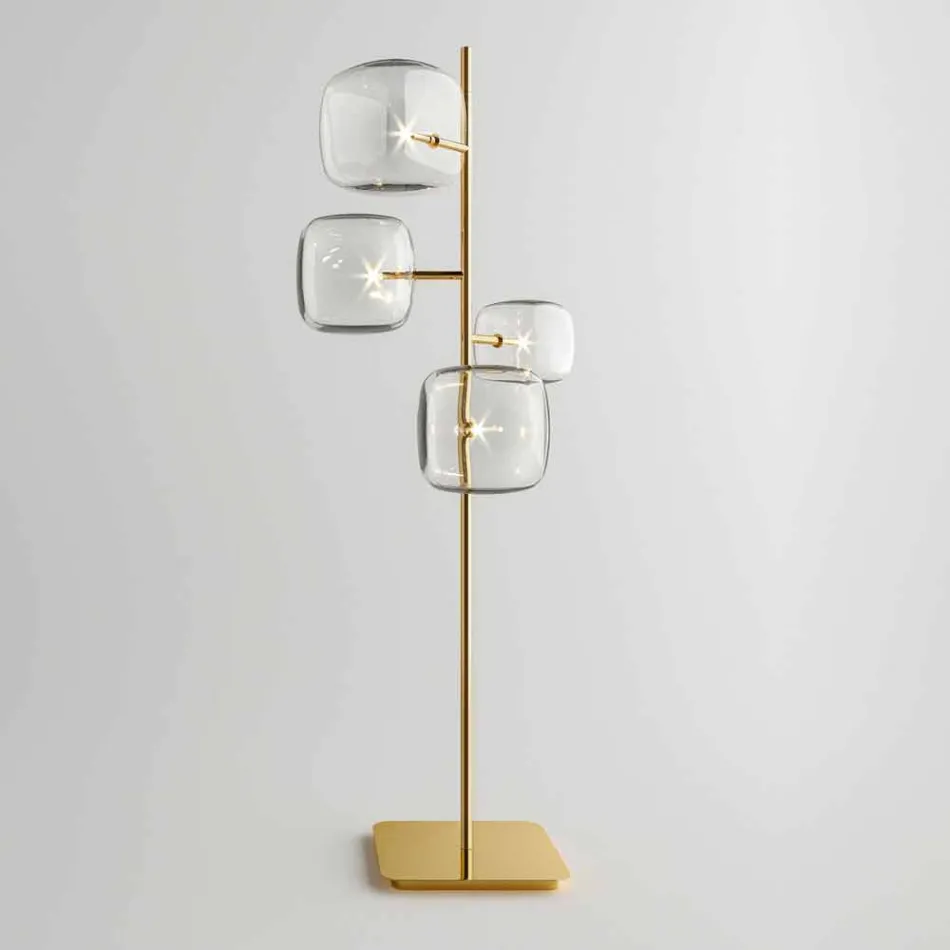 Design Floor Lamp with Shiny Metal Structure Made in Italy - Donatina Viadurini