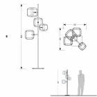 Design Floor Lamp with Shiny Metal Structure Made in Italy - Donatina Viadurini