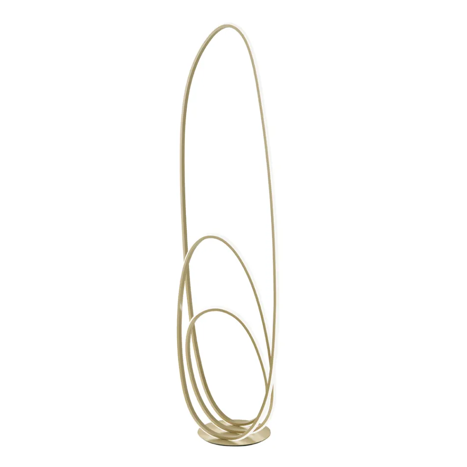 Design Floor Lamp in Gold Finish Painted Metal with LED - Simea Viadurini