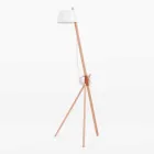 Design Floor Lamp in Beech Wood and Lacquered Metal - Avetta Viadurini