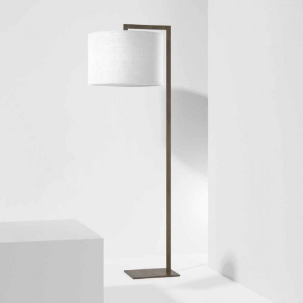 Design Floor Lamp in Metal with Linen Lampshade Made in Italy - Bali Viadurini
