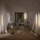 Outdoor Floor Lamp in White Technopolymer Design of 3 Forms - Tools Viadurini