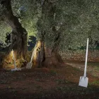 Outdoor Floor Lamp in White Technopolymer Design of 3 Forms - Tools Viadurini