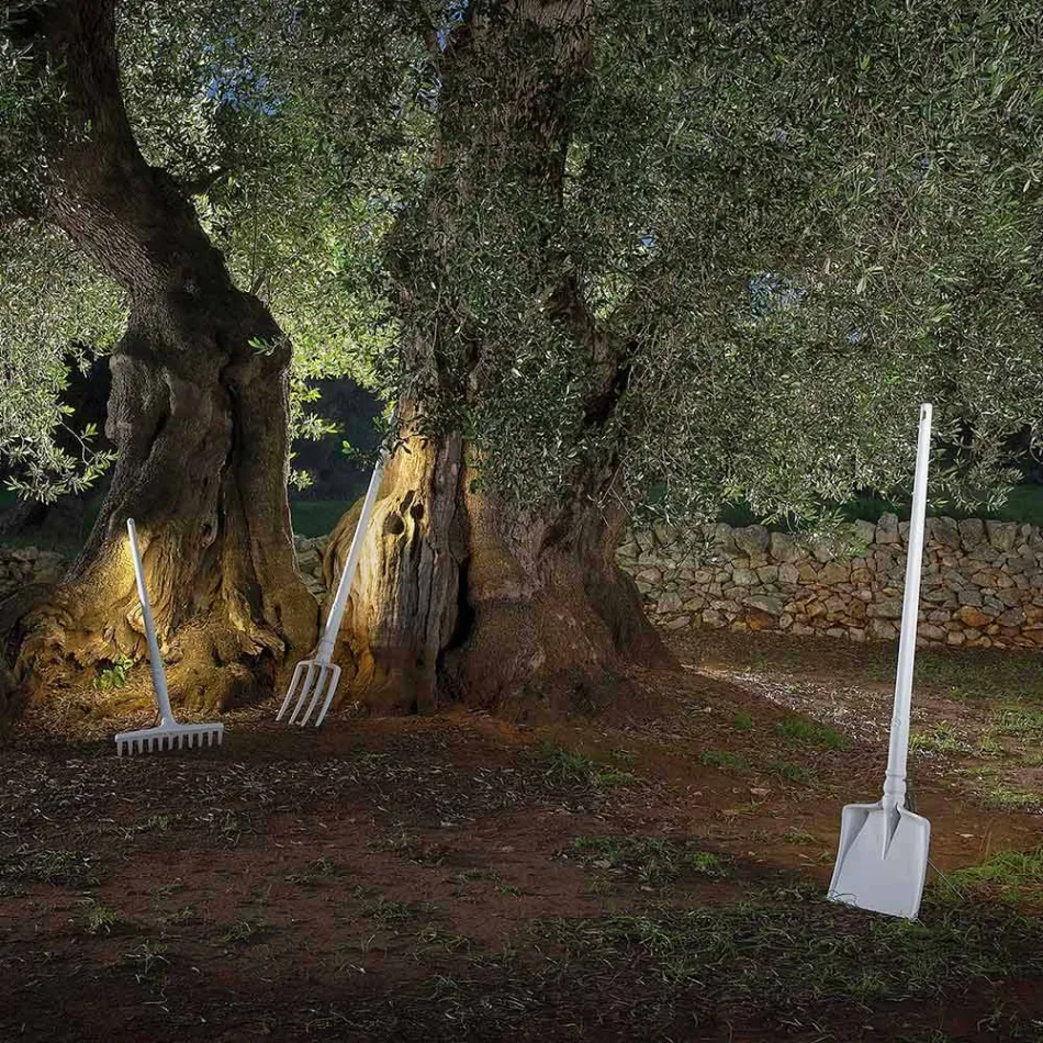 Outdoor Floor Lamp in White Technopolymer Design of 3 Forms - Tools Viadurini