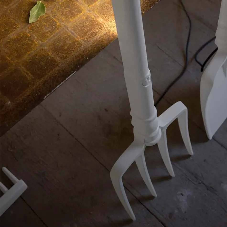 Outdoor Floor Lamp in White Technopolymer Design of 3 Forms - Tools Viadurini