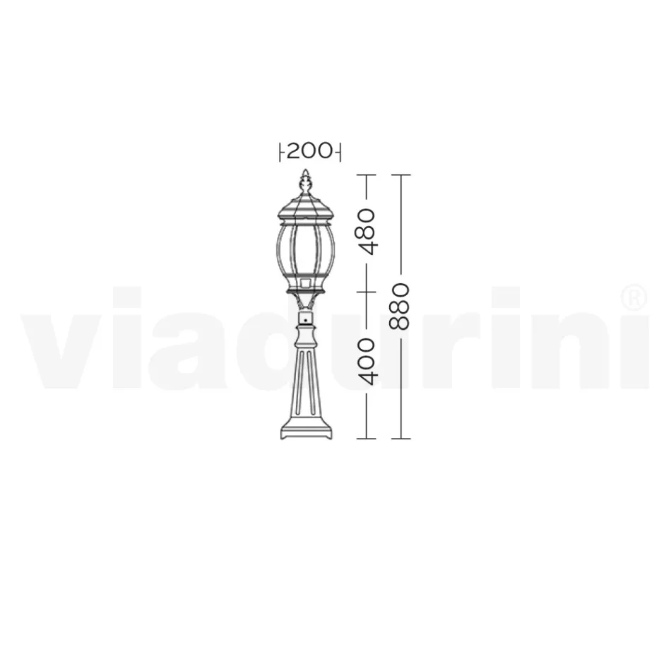 Vintage Style Outdoor Floor Lamp in Aluminum Made in Italy - Leona Viadurini