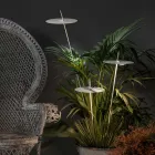 Garden Floor Lamp Aluminum White Design with Water Lily Leaf - Cipriam Viadurini