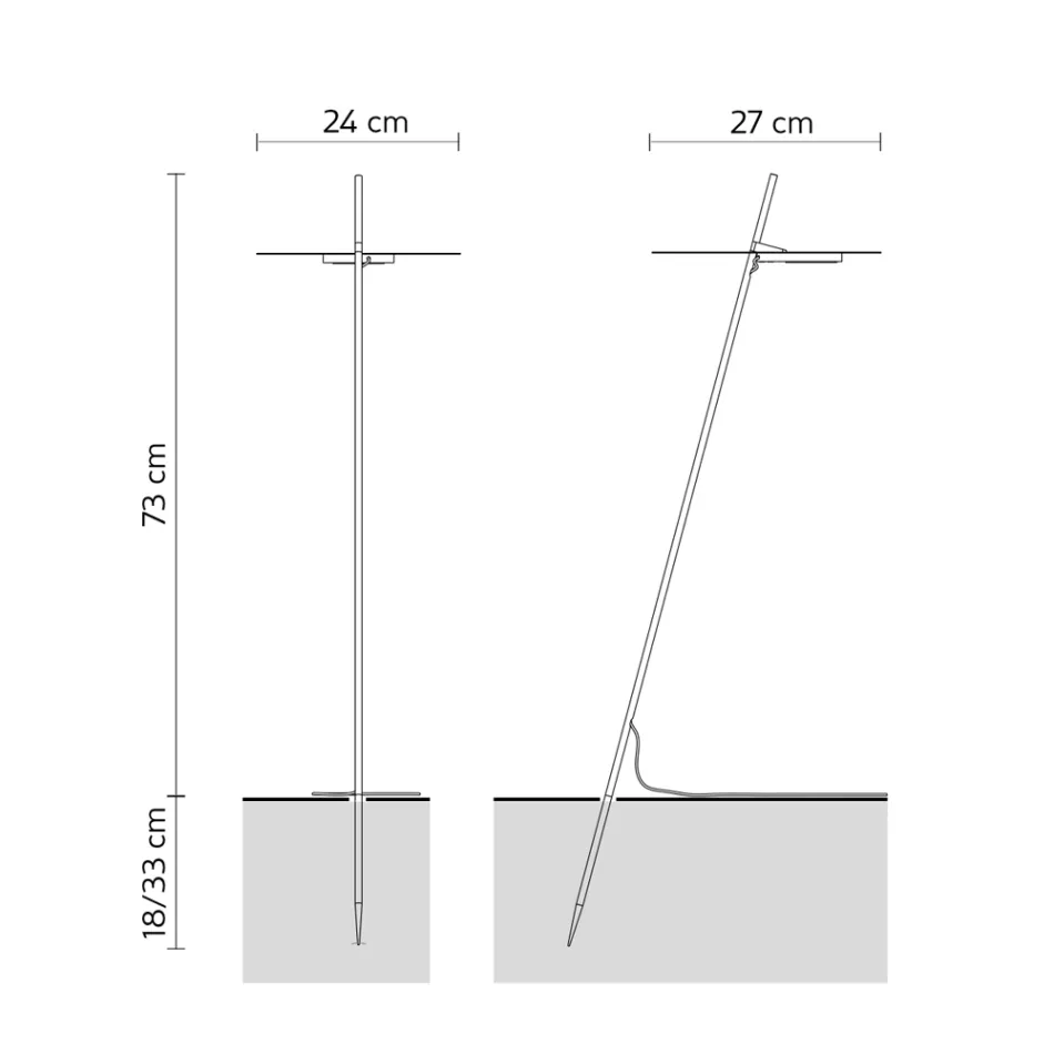 Garden Floor Lamp Aluminum White Design with Water Lily Leaf - Cipriam Viadurini