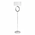 Floor lamp in steel with white lampshade Hmax 149,5cm Moon Viadurini