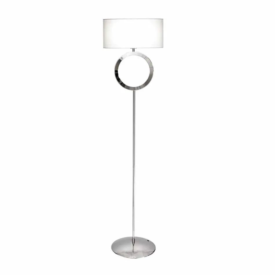 Floor lamp in steel with white lampshade Hmax 149,5cm Moon Viadurini
