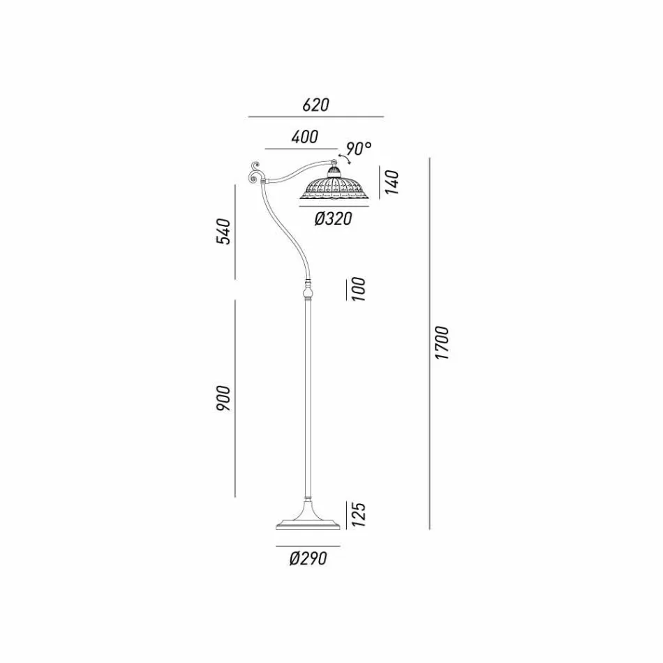 Floor lamp art nouveau ceramics Anita Il Fanale Viadurini