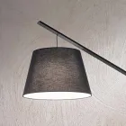 Metal Floor Lamp with Fabric Covered Lampshade - Rivella Viadurini
