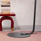 Metal Floor Lamp with Fabric Covered Lampshade - Rivella Viadurini