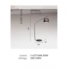 Metal Floor Lamp with Fabric Covered Lampshade - Rivella Viadurini