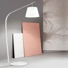 Metal Floor Lamp with Fabric Covered Lampshade - Rivella Viadurini
