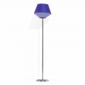 Floor Lamp in Chromed Metal with Fabric Lampshade Made in Italy - Soya