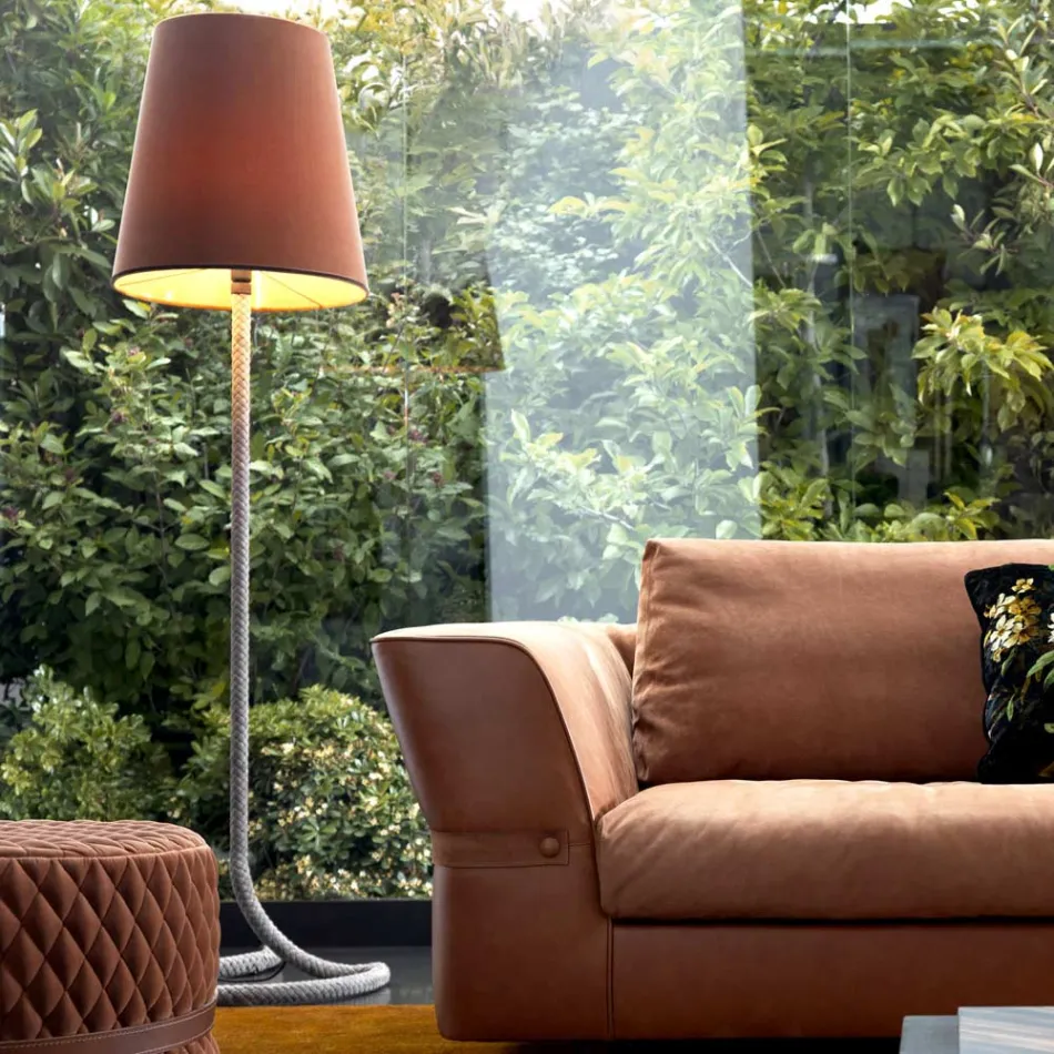 Grilli Snake design metal and fabric floor lamp made 100 % in Italy Viadurini