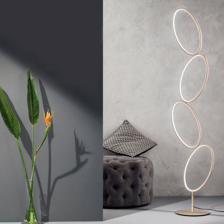 Gold Finish Metal Floor Lamp with Dimmable LED - Raissa Viadurini