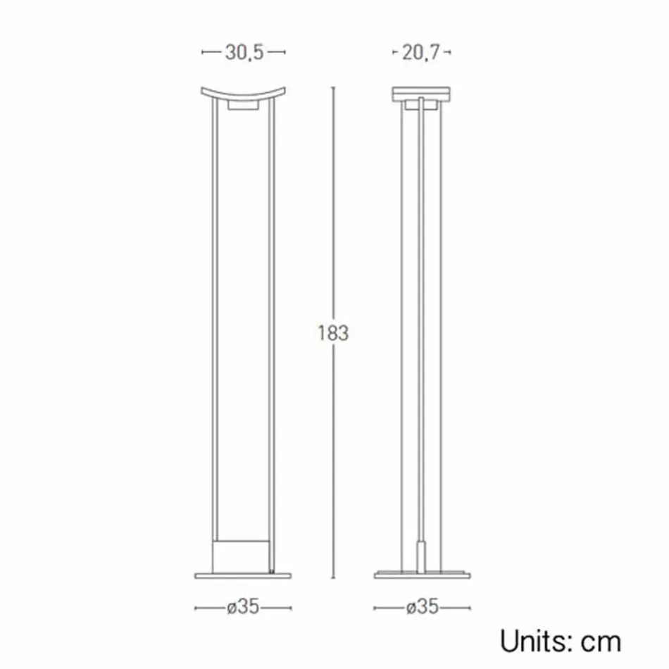 Floor Lamp in Lacquered Metal with Integrated LED Made in Italy - Indra Viadurini